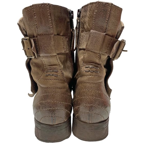 MJUS Taupe Calfskin Leather Zip Ankle Boots - Picture 9 of 11